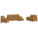 sofasæt 4 dele med hynder og bolsterpuder velour brun