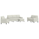 sofasæt 4 dele med hynder og bolsterpuder velour cremefarvet