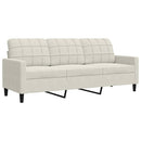 sofasæt 4 dele med hynder og bolsterpuder velour cremefarvet