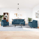 sofasæt 4 dele med hynder og bolsterpuder velour blå