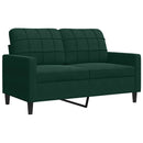 sofasæt 2 dele med hynder velour mørkegrøn