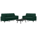 sofasæt 2 dele med hynder velour mørkegrøn