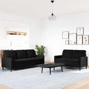 sofasæt 2 dele med hynder velour sort