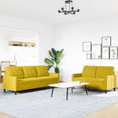 sofasæt 2 dele med hynder velour gul