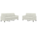 sofasæt 2 dele med hynder velour cremefarvet