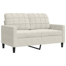 sofasæt 2 dele med hynder velour cremefarvet