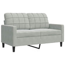 sofasæt 3 dele med hynder velour lysegrå