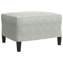 sofasæt 3 dele med hynder velour lysegrå