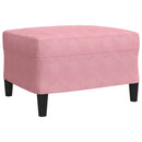 sofasæt 3 dele med hynder velour lyserød
