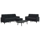 sofasæt 3 dele med hynder velour sort