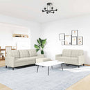 sofasæt 3 dele med hynder velour cremefarvet