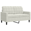 sofasæt 3 dele med hynder velour cremefarvet