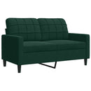 sofasæt 2 dele med hynder og bolsterpuder velour mørkegrøn