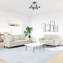 sofasæt 2 dele med hynder og bolsterpuder velour cremefarvet