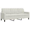 sofasæt 2 dele med hynder og bolsterpuder velour cremefarvet