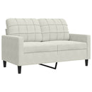 sofasæt 2 dele med hynder og bolsterpuder velour cremefarvet