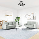 sofasæt 3 dele med hynder og bolsterpuder velour lysegrå