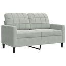 sofasæt 3 dele med hynder og bolsterpuder velour lysegrå