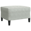 sofasæt 3 dele med hynder og bolsterpuder velour lysegrå