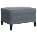 sofasæt 3 dele med hynder og bolsterpuder velour mørkegrå