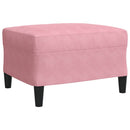 sofasæt 3 dele med hynder og bolsterpuder velour lyserød