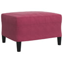 sofasæt 2 dele med hynder og bolsterpuder velour vinrød