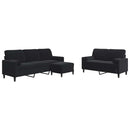 sofasæt 3 dele med hynder og bolsterpuder velour sort