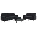 sofasæt 3 dele med hynder og bolsterpuder velour sort