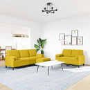 sofasæt 3 dele med hynder og bolsterpuder velour gul