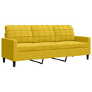 sofasæt 3 dele med hynder og bolsterpuder velour gul