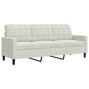 sofasæt 3 dele med hynder og bolsterpuder velour cremefarvet