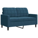 sofasæt 3 dele med hynder og bolsterpuder velour blå