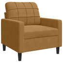 sofasæt 3 dele med hynder velour brun