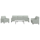 sofasæt 4 dele med hynder velour lysegrå