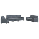 sofasæt 4 dele med hynder velour mørkegrå
