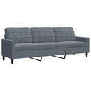sofasæt 4 dele med hynder velour mørkegrå
