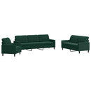 sofasæt 4 dele med hynder velour mørkegrøn