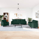 sofasæt 4 dele med hynder velour mørkegrøn