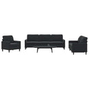 sofasæt 4 dele med hynder velour sort