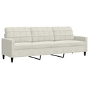 sofasæt 4 dele med hynder velour cremefarvet