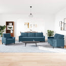 sofasæt 4 dele med hynder velour blå