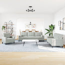 sofasæt 3 dele med hynder og bolsterpuder velour lysegrå