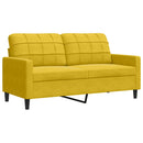 sofasæt 3 dele med hynder og bolsterpuder velour gul