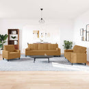 sofasæt 3 dele med hynder og bolsterpuder velour brun