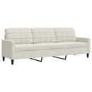 sofasæt 3 dele med hynder og bolsterpuder velour cremefarvet