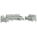 sofasæt 4 dele med hynder og bolsterpuder velour lysegrå