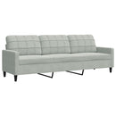 sofasæt 4 dele med hynder og bolsterpuder velour lysegrå