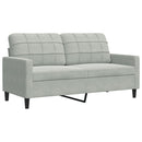 sofasæt 4 dele med hynder og bolsterpuder velour lysegrå