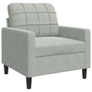 sofasæt 4 dele med hynder og bolsterpuder velour lysegrå