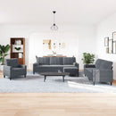 sofasæt 4 dele med hynder og bolsterpuder velour mørkegrå